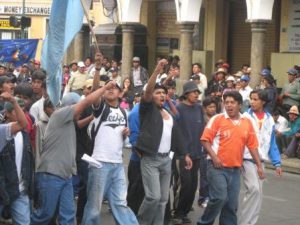 Protests in Cochabamba, Bolivia.