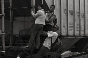 Central American refugees often use trains to travel northwards through Mexico. Photo by Peter Haden.